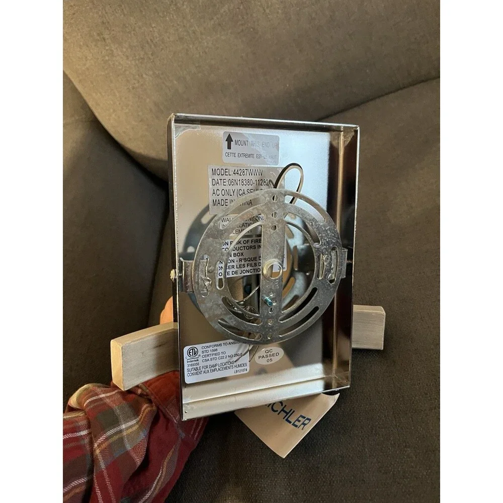 New without box chrome Kichler wall sconce 44287WWW Hardwired